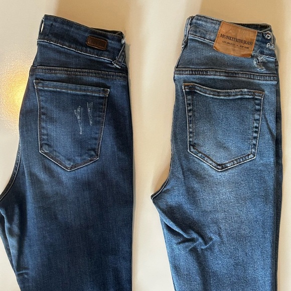 Monkey ride Jeans - EnJean Dark Blue Jeans & Blue jeans 3 pair size 5/27 (f) - Picture 7 of 16